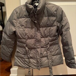 Garnet Hill Women's Charcoal Puffer Jacket New